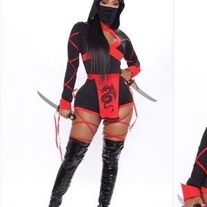 Fashion Nova Red and Black Ninja Costume